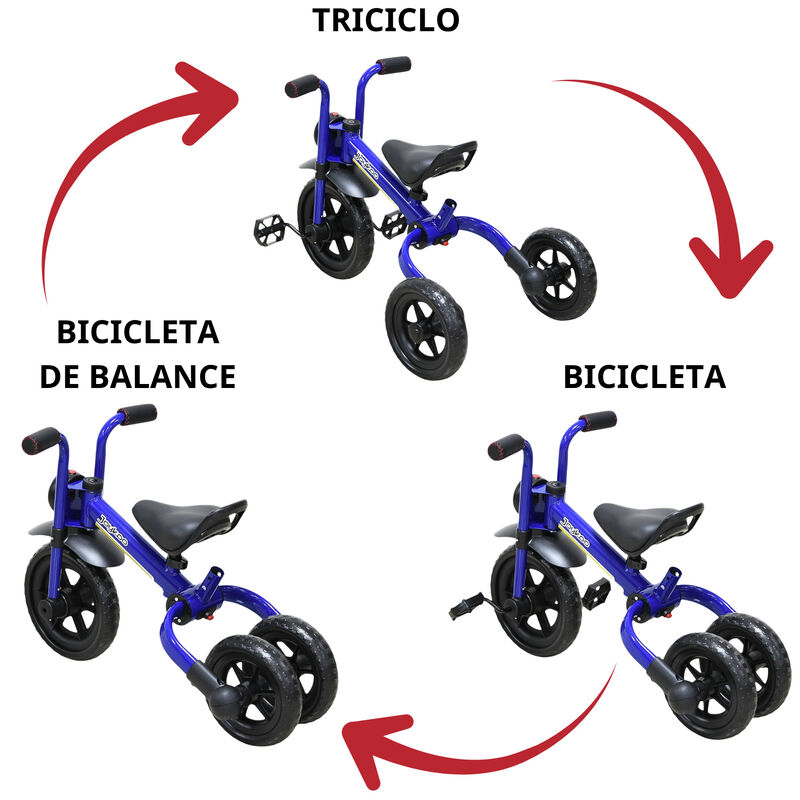 Triciclo 3 En 1 Para Ni&ntilde;os Con Bast&oacute;n, Bici Y B... image number null