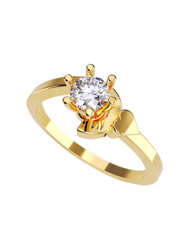 Anillo de Compromiso en Oro de 14K con Circonia... image number null