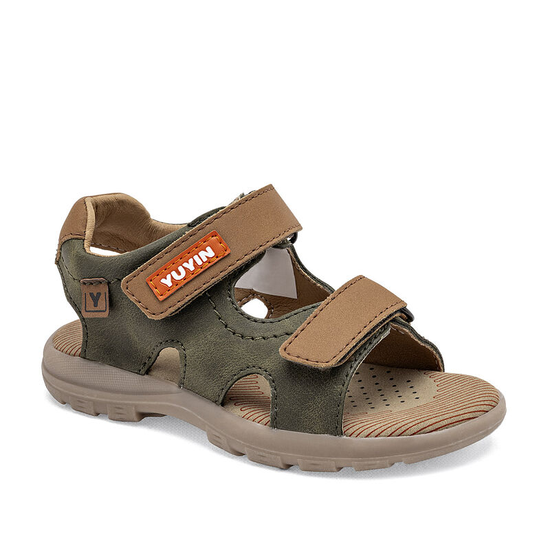 Yuyin Sandalia para ni&ntilde;o olivo camel image number null