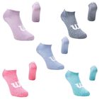 Wilson 5 Pares de Tines cortos para Niña, Color Multicolor con Logo Blanco ,Talla Mediana, Sin felpa