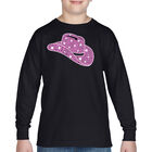 Camiseta De Manga Larga Word Art Para Ni&ntilde;o - Sombrero De Vaquera - Negro