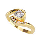 Anillo de Compromiso en Oro Amarillo 14K con Circonia -  Talla:5.5/ FJ680-14Y-CZ-55