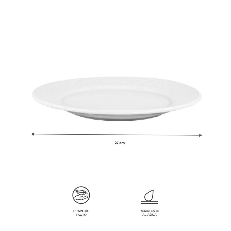 Vajilla Elise para 6 Personas - Cer&aacute;mica Blanca... image number null