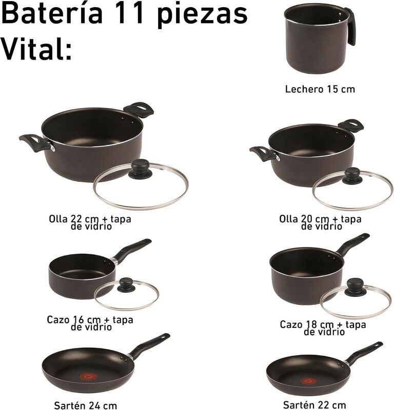 Bater&iacute;a Cocina Tfal 226100 11 Pzas Antiadherent... image number null