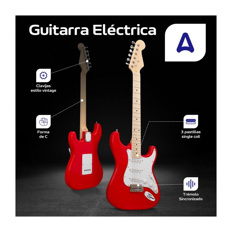 Guitarra El&eacute;ctrica Accesorios Rojo + Amplificad... image number null