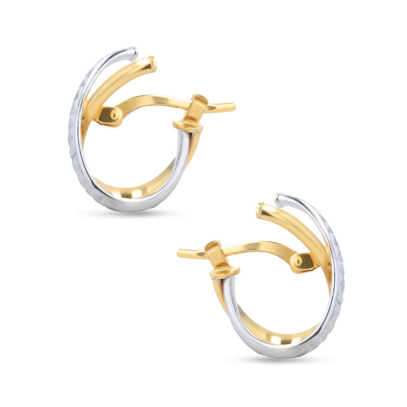 Arracadas Bicolor Diamantadas Oro 10k | Bizzarr... image number null