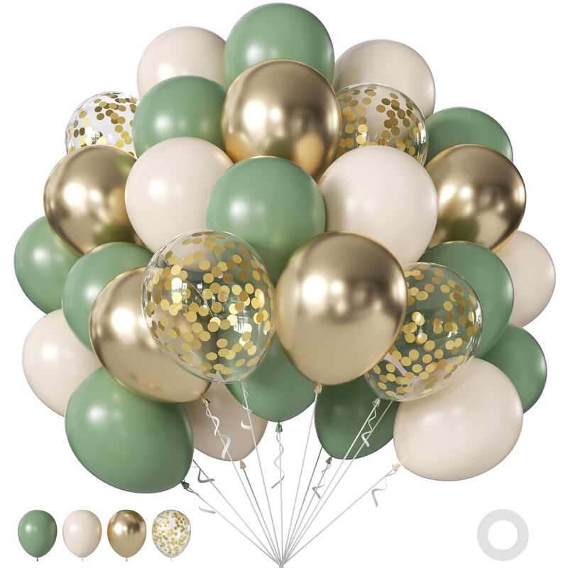 Globos Joyfloat 30 cm Verde Salvia 60 Unidades image number null