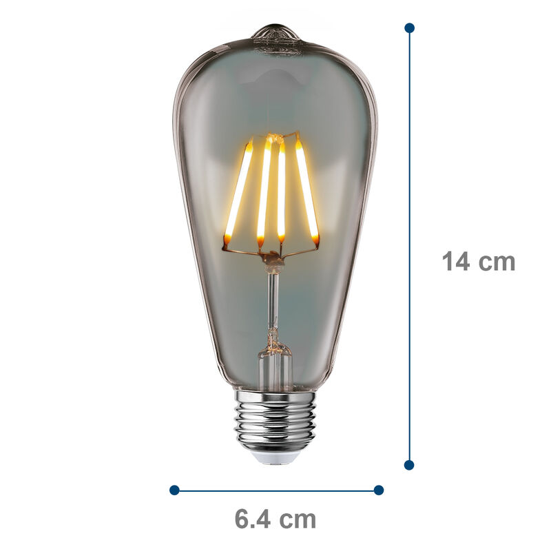 Pack de 4 focos LED Vintage Aksi 5W Mazorca Smo... image number null