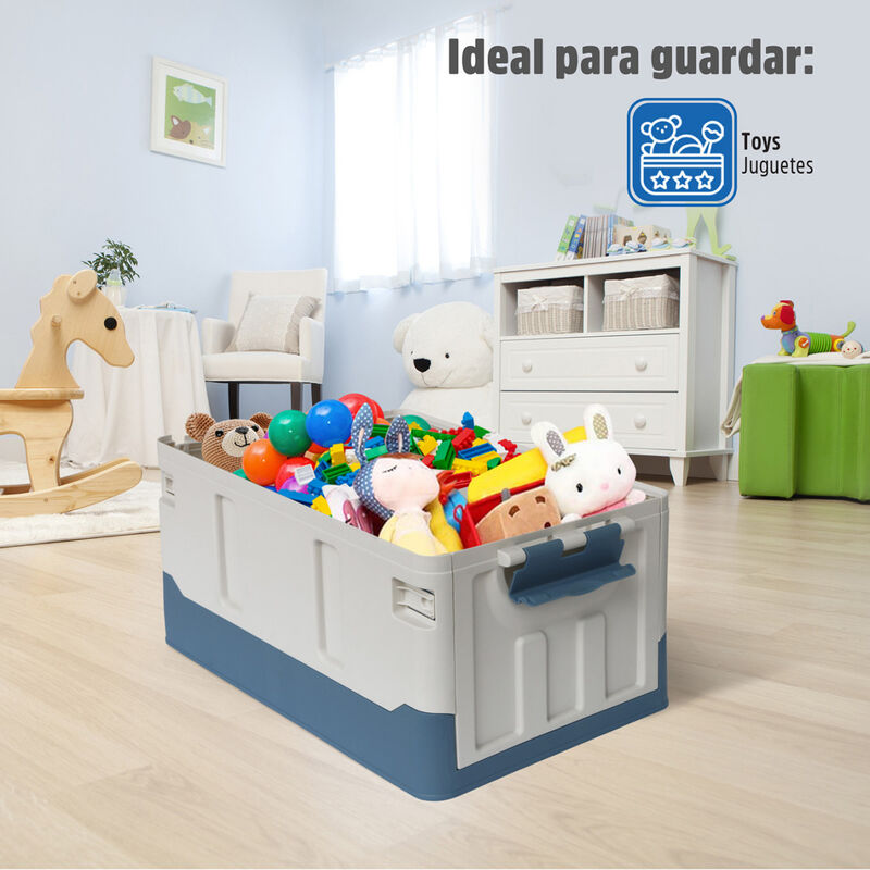 Caja Almacenamiento Plegable Azul con Blanco image number null