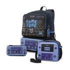 Kit Escolar Mochila Grande, Lonchera Y Lapicera Totto Vortex Azul Combo Para Ni&ntilde;o