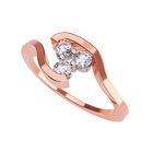 Anillo de Compromiso en Oro Rosa 10K con Circonia -  Talla:7/ FJ713-10R-CZ-7