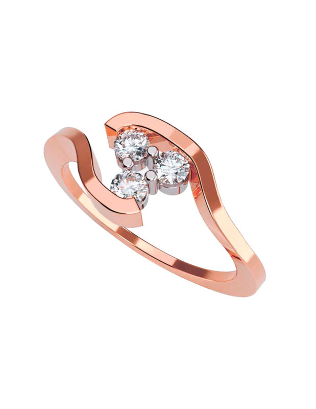 Anillo de Compromiso en Oro Rosa 14K con Circon... image number null