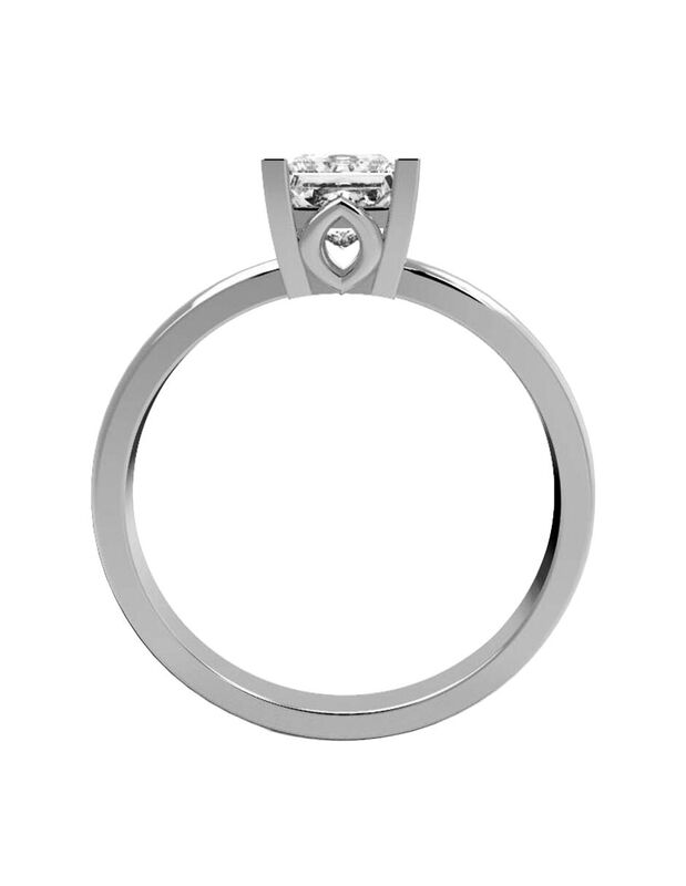 Anillo de Compromiso en Oro Blanco 10K con Circ... image number null