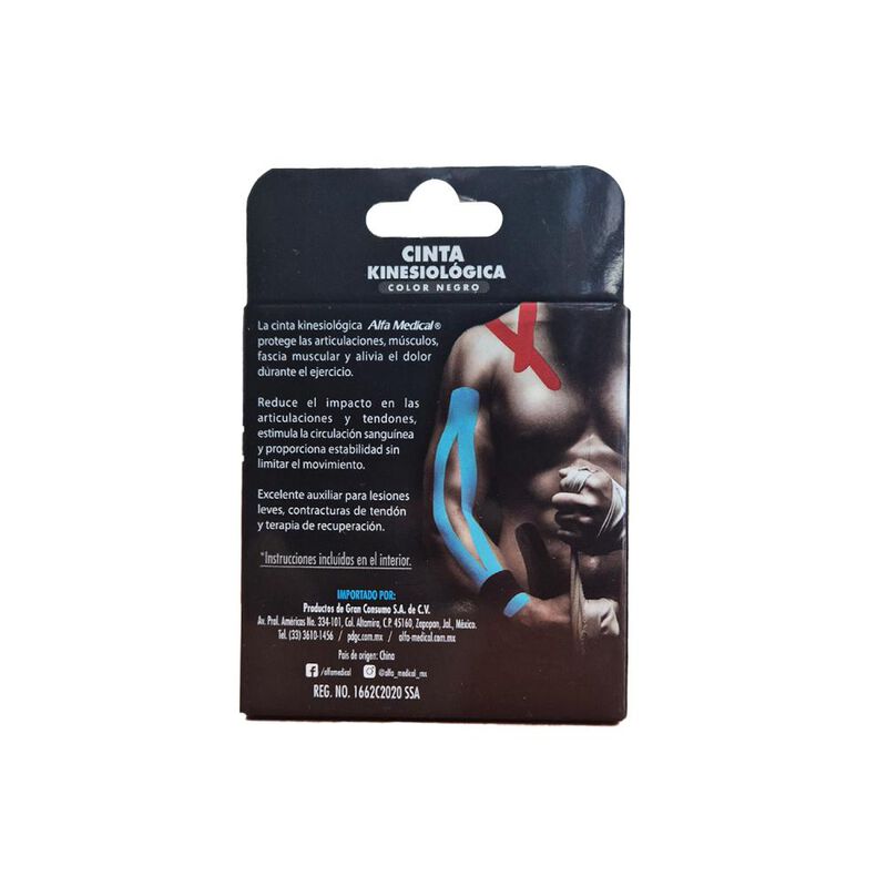 Alfa Medical Cinta Kinesiol&oacute;gica Color Negro 5c... image number null