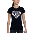 Camiseta Word Art Para Ni&ntilde;a - Coraz&oacute;n de Perro - Negro