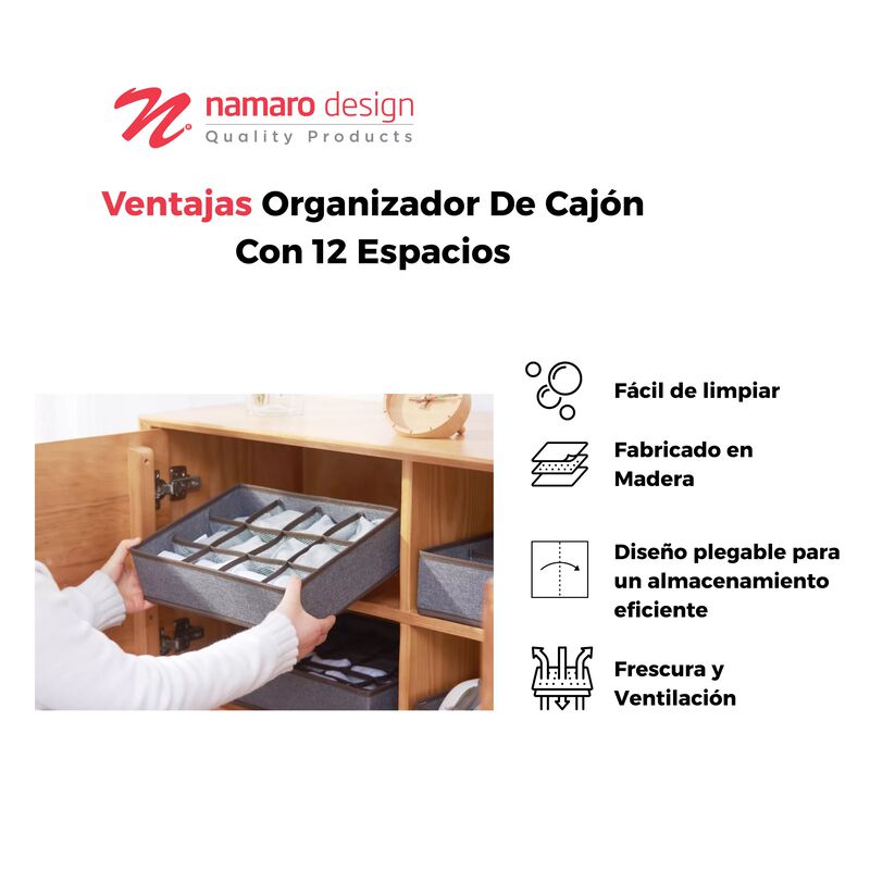 Organizador De Caj&oacute;n Con 12 Espacios Namaro Des... image number null