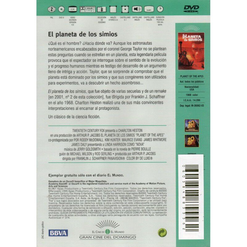 El Planeta De Los Simios (edici&oacute;n Bbva) [dvd] (... image number null