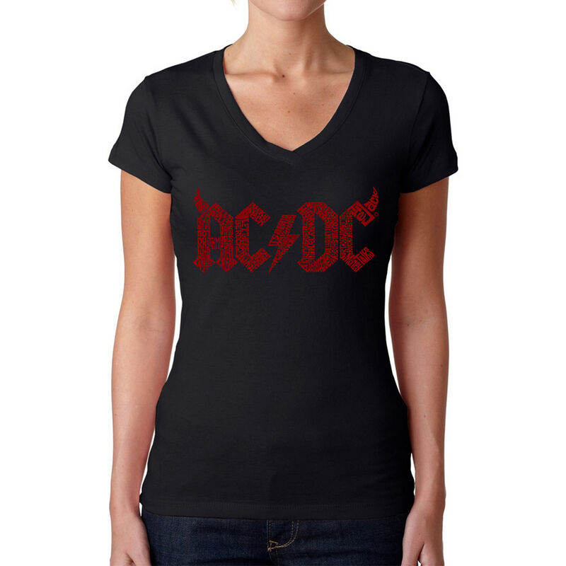 Camiseta De Cuello En V Word Art Para Mujer - A... image number null