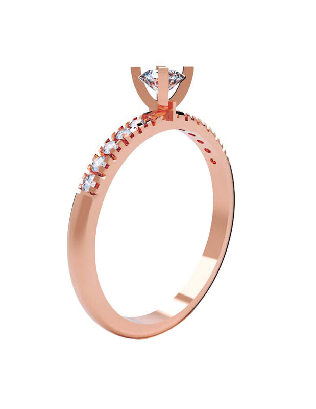 Anillo de Compromiso en Oro de 10K con Circonia... image number null