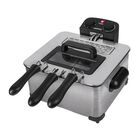 Freidora Aceite 4 L 3 Cestas Timer 60 Min Inox Gris Daewoo