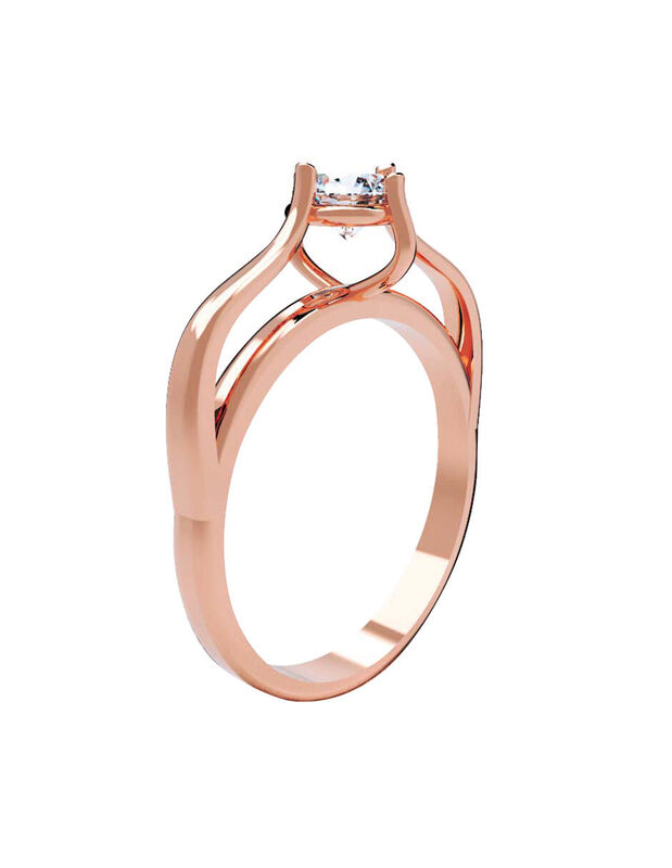 Anillo de Compromiso en Oro Rosa 10K con Circon... image number null