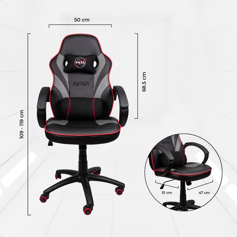 TechZone Silla Gamer Edición NASA con Ruedas 36... image number null