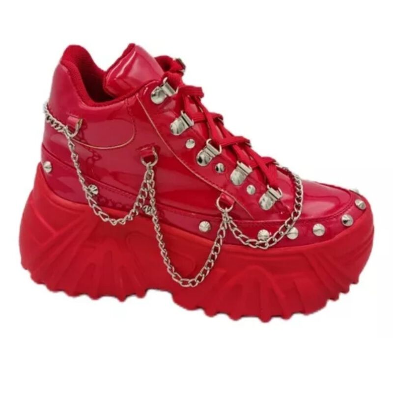 Tenis Chunky con estoperoles Madrid color Rojo ... image number null