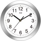 Reloj De Pared Hito Silent Con Tapa De Cristal De 10 Pulgadas Y Aluminio Plateado