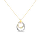 Dije Bicolor Oro 10k Con Zirconias + Cadena (sku B) | Bizzarro
