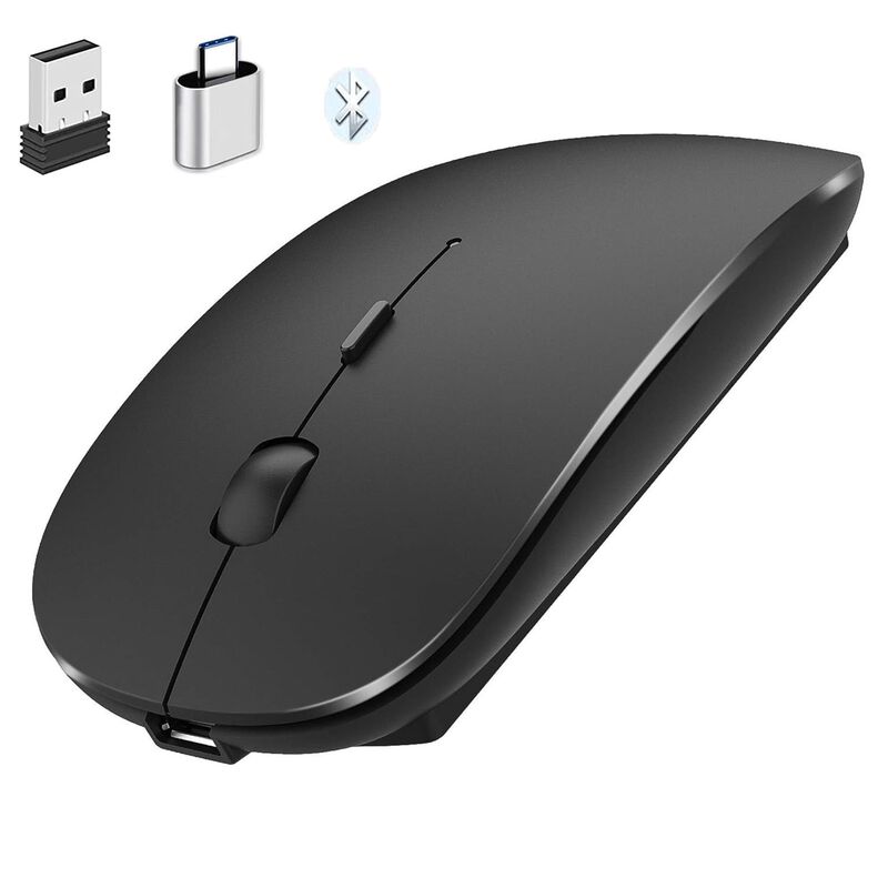 Rat&oacute;n Peibo Inal&aacute;mbrico Bluetooth Negro 2,4 ghz... image number null
