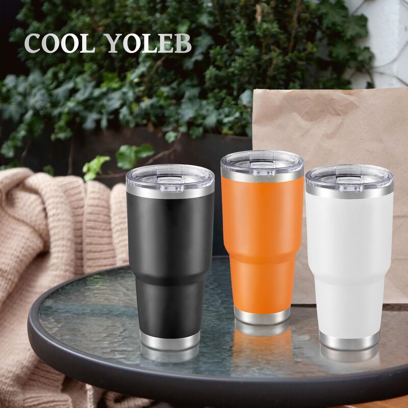 Vaso T&eacute;rmico Cool Yoleb 850 ml, Set De 8, Acero... image number null