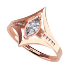 Anillo de Compromiso en Oro Rosa 10K con Circonia -  Talla:9/ FJ605-10R-CZ-9