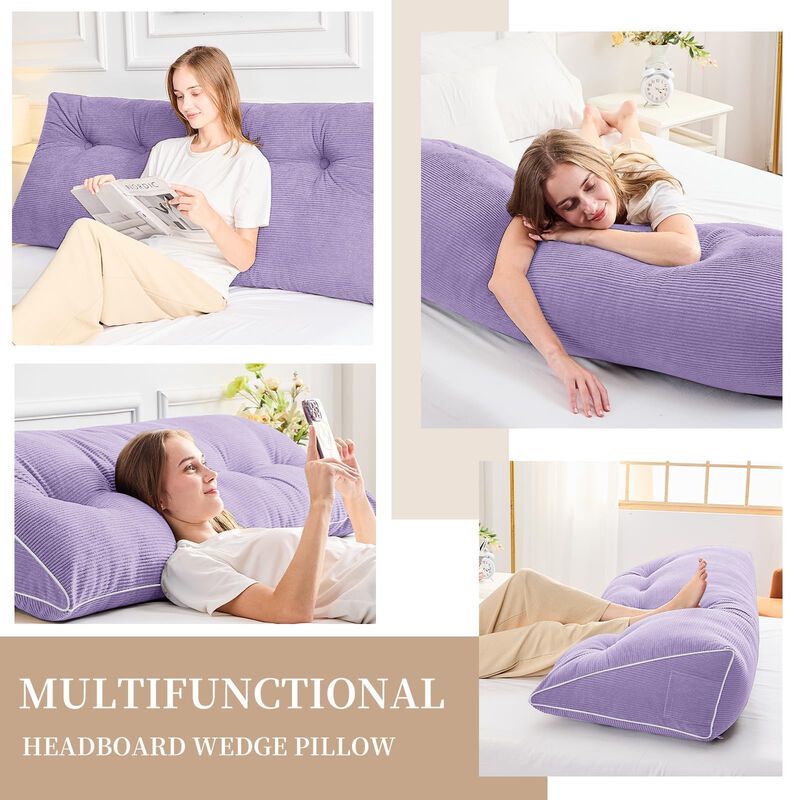 Almohada De Cabecera Sasttie 150x51x25 Cm P&uacute;rpu... image number null