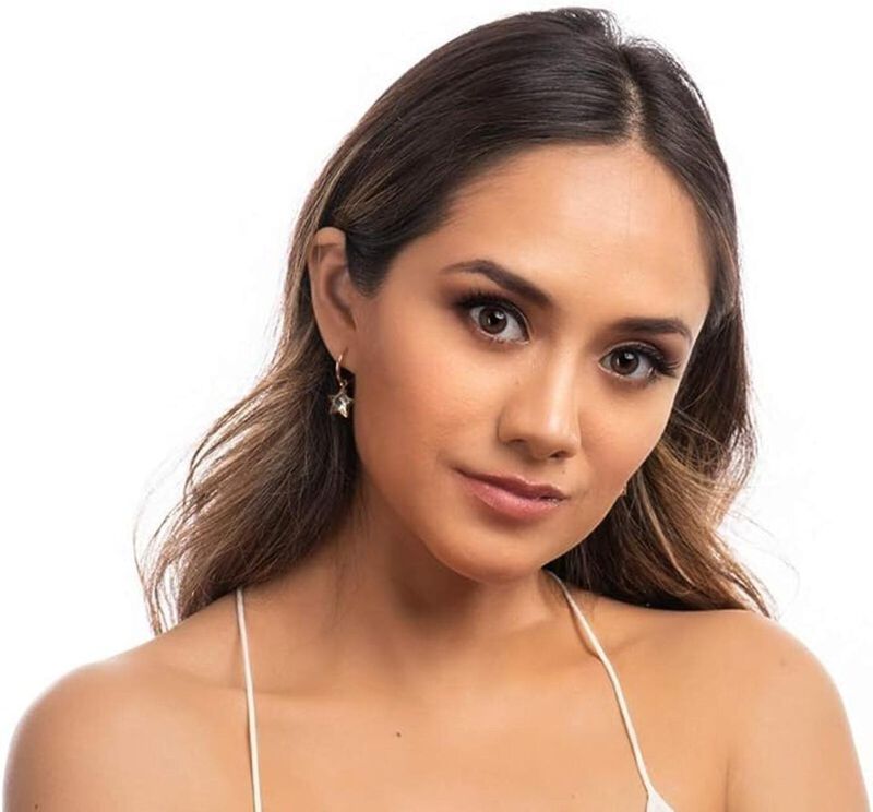 Aretes Arracadas Mujer Oro Rosa 18k Estrellas C... image number null