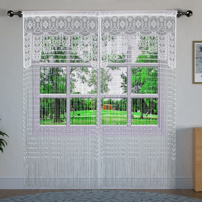 Cortina Yaoyue Con Cord&oacute;n De Macram&eacute;, 90 X 200 ... image number null