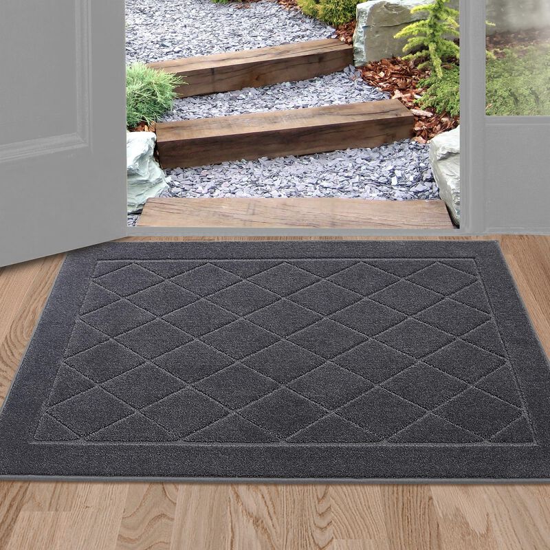 Felpudo Beqhause 61 Cm X 91 Cm Gris Oscuro Anti... image number null