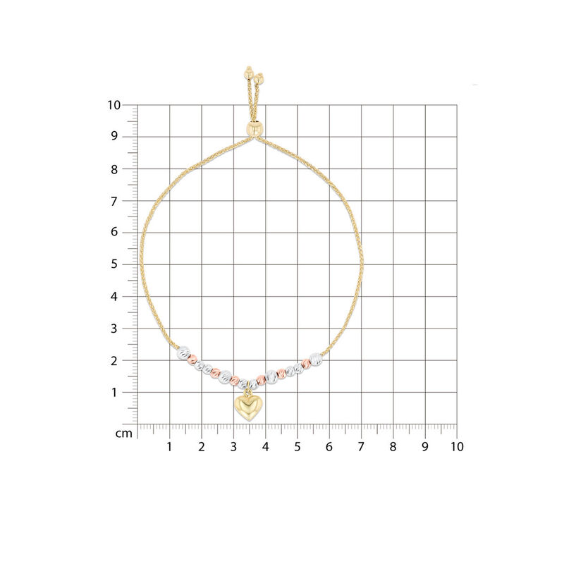 Pulsera De Oro Florentino 14K Con Coraz&oacute;n image number null