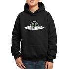 Sudadera Con Capucha Word Art Para Ni&ntilde;o - Cree en los OVNIs - Negro