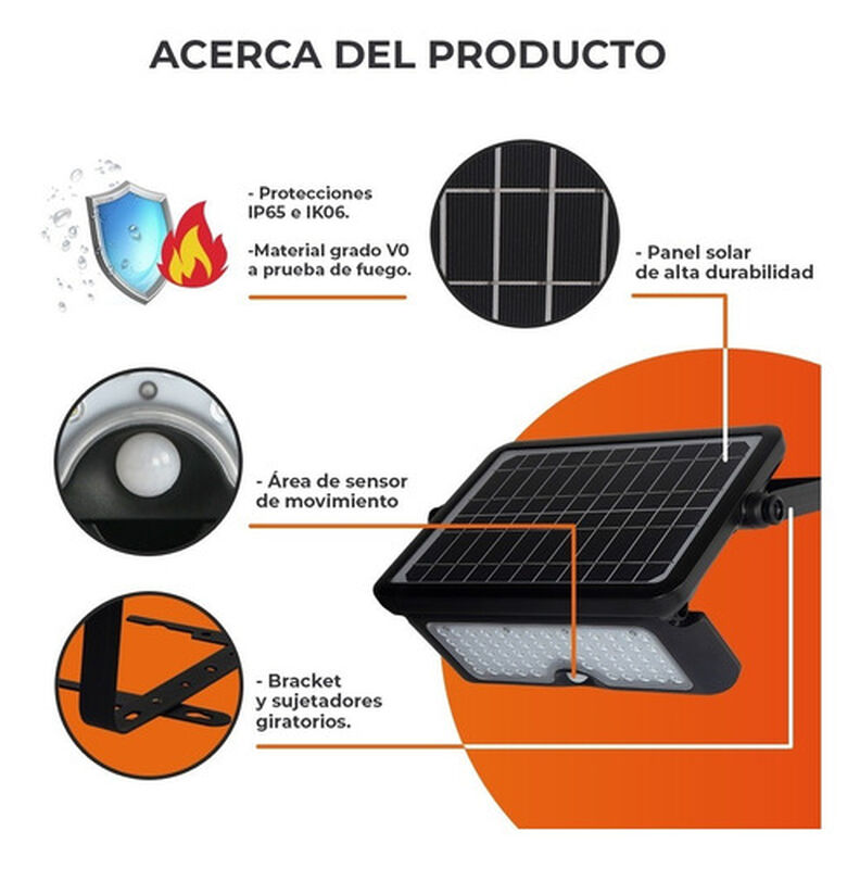 Lámpara Solar Led 10 W Luz Fria Batería Integra... image number null