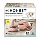 Pa&ntilde;ales Clean Conscious De The Honest Company | A Base De Plantas, Sostenibles | Cactus Cuties + Donuts | Club Box, Talla 3 (16-28 Libras), 62 Unidades
