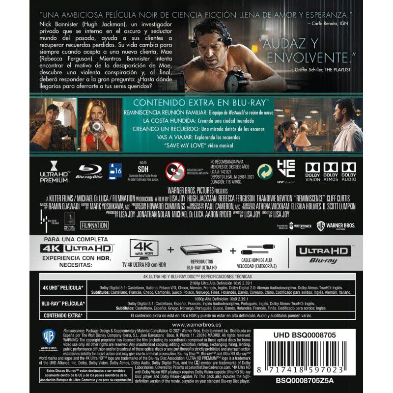 Reminiscencia 4k Uhd + Blu-ray [blu-ray] image number null