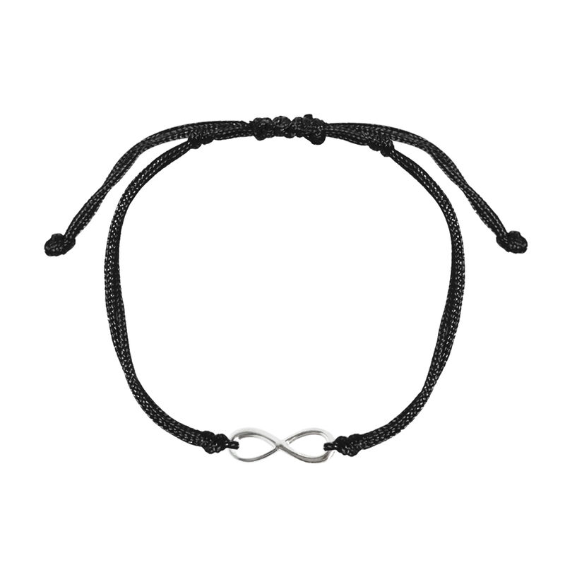Pulsera De Hilo Negro Ajustable Con Infinito De... image number null