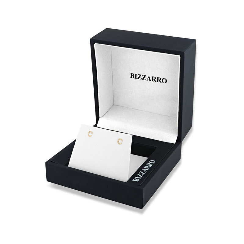 Broqueles De Oro Amarillo (Letra C) 14K Con 6Pt... image number null