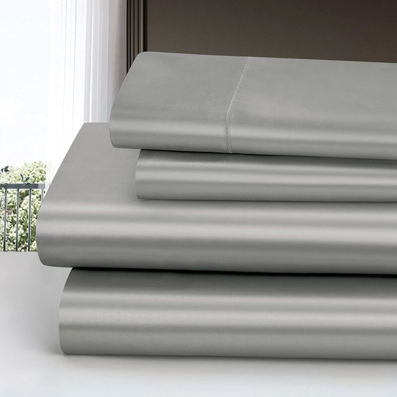Juego De S&aacute;banas De Sat&eacute;n Homiest Twin Xl Gris ... image number null