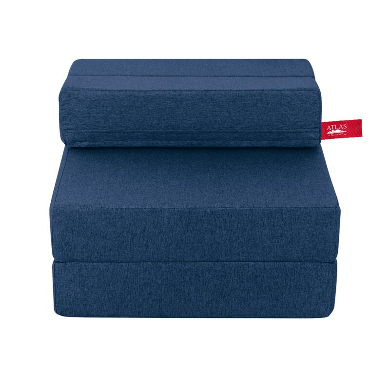 Sill&oacute;n Plegable Individual Azul Marino + Cama p... image number null