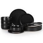 Juego De Vajilla Haware De 12 Piezas En Negro Mate
