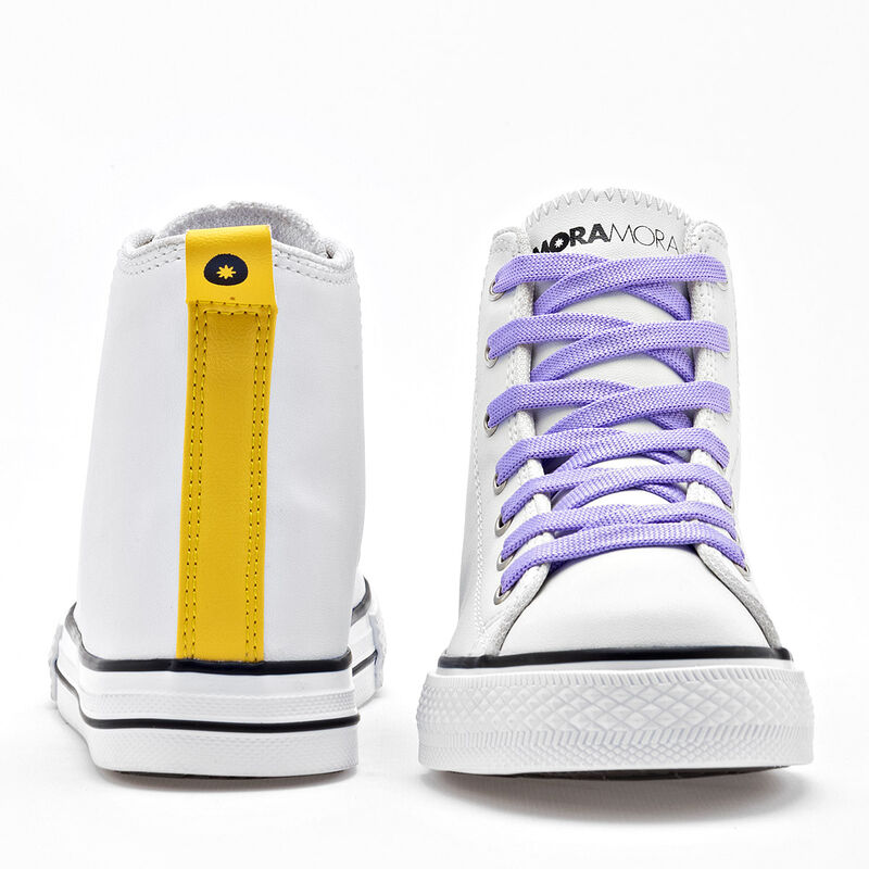 Moramora Tenis urbano para ni&ntilde;a blanco amarillo image number null
