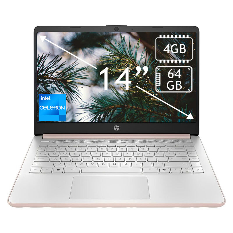 laptop HP 14" Celeron 64Gb 4Gb Ram Rosa/Dorado ... image number null
