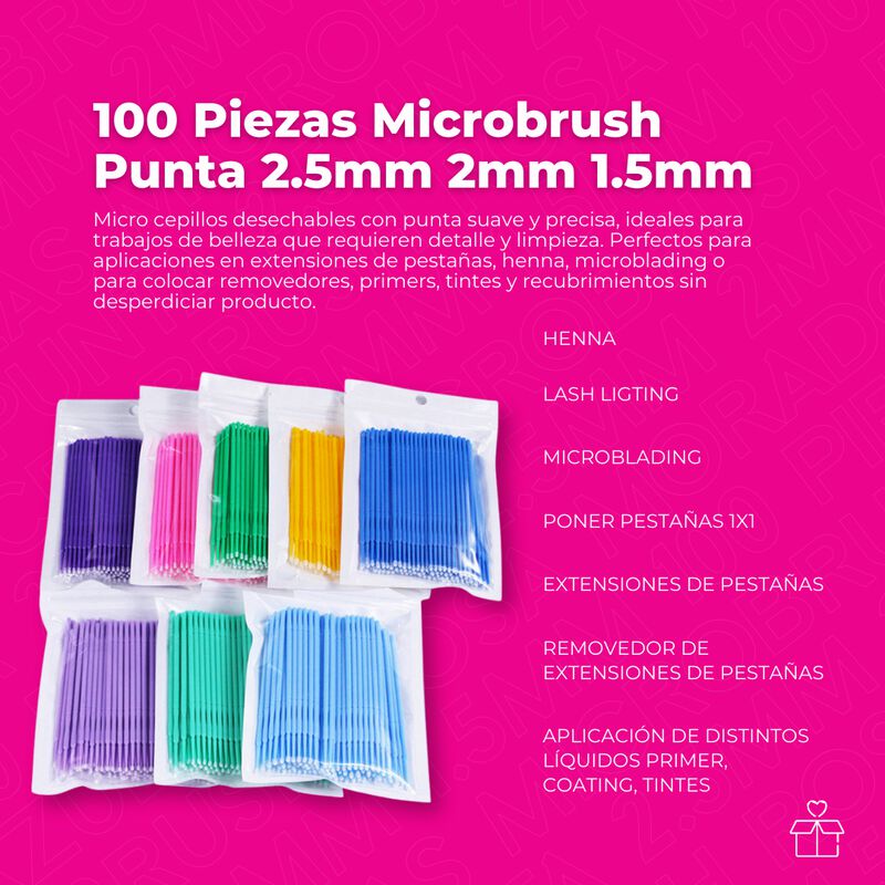 Kit Microbrush Pesta&ntilde;as 1000pz Mayoreo Punta 2.... image number null