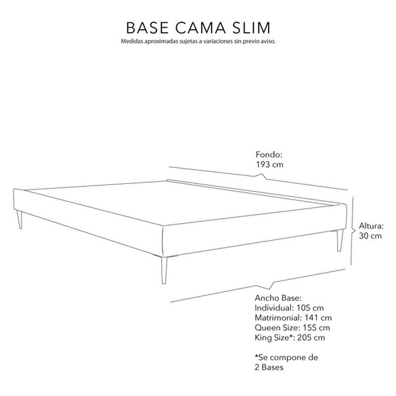 Base Cama Slim Dicasa Queen Size Gris Claro image number null